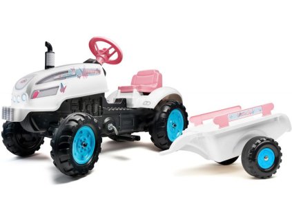 FALK - Šlapací traktor Butterfly Farmer s vlečkou - FA-2042AB