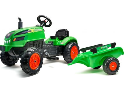 FALK - Šlapací traktor X-Tractor s vlečkou zelený - FA-2048AB