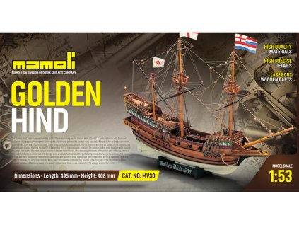 MAMOLI Golden Hind 1577 1:53 kit - KR-21730