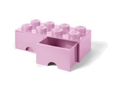 LEGO úložný box s šuplíky 250x500x180mm - světle růžový - LEGO40061738