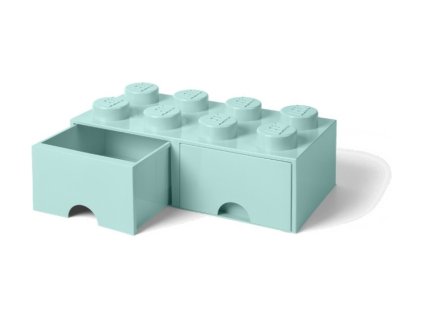 LEGO úložný box s šuplíky 250x500x180mm - aqua - LEGO40061742