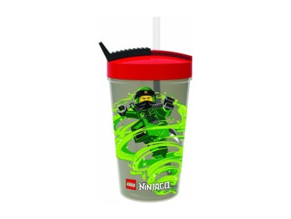 LEGO láhev s brčkem 0.5L - Ninjago šedá - LEGO40441733