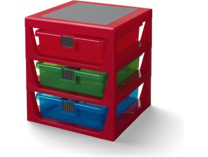 LEGO organizér se třemi zásuvkami - červená - LEGO40950001