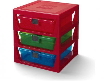 LEGO organizér se třemi zásuvkami - červená - LEGO40950001