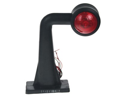 Poziční LED (tykadlo) 90°gumové - červeno/bílé, 9-36V, ECE trl195 x