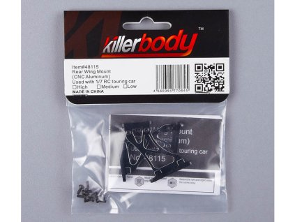 Killerbody vzpěry křídla hliníkové 1:7 vysoké černé - KB48115HBK