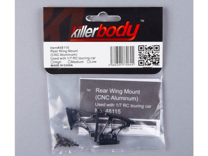 Killerbody vzpěry křídla hliníkové 1:7 střední černé - KB48115LBK