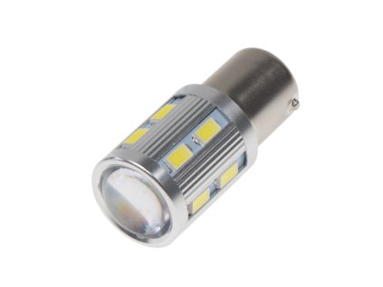 LED BA15s bílá, 12-24V, 12SMD Samsung + 3W Osram - 95C-BA15S-3