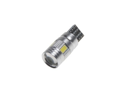 LED T10 bílá, 12V, 6LED/5630SMD s čočkou - 952006cb