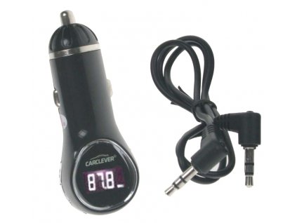 MP3/FM modulátor bezdrátový s USB/AUX vstup do CL, USB nabíječka - 80548