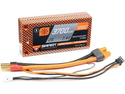 Spektrum Smart LiPo 7.4V 3700mAh 100C Short HC - SPMX37002S100HT