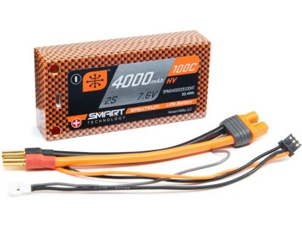 Spektrum Smart LiHV 7.6V 4000mAh 100C Short HC - SPMX40002S100HT