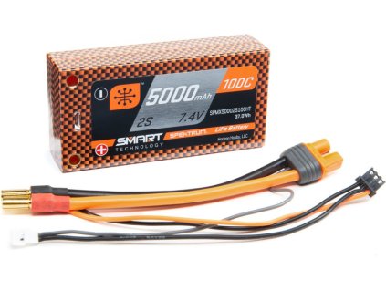 Spektrum Smart LiPo 7.4V 5000mAh 100C Short HC - SPMX50002S100HT