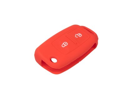 Silikonový obal pro klíč Škoda, VW, Seat 2-tlačítkový, červený - 481VW104red