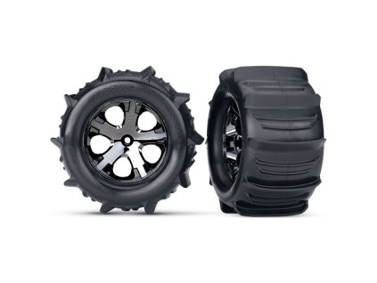 Traxxas kolo 2.8", disk All-Start černý chrom, pneu Paddle (pár) - TRA3689