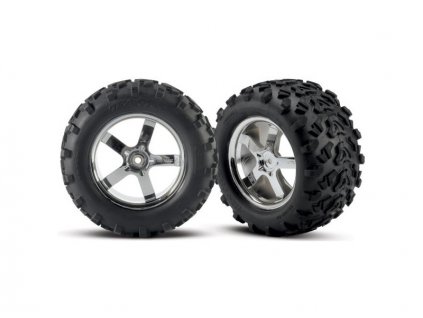 Traxxas kolo 3.8", disk Hurricane stříbrný, pneu Maxx (2) - TRA4973R