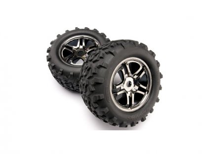 Traxxas kolo 3.8", disk Split Spoke černý chrom, pneu Maxx (2) - TRA4983A