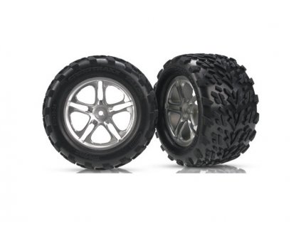 Traxxas kolo 3.8", disk Split-Spoke H14 matný, pneu Talon (pár) - TRA5174A