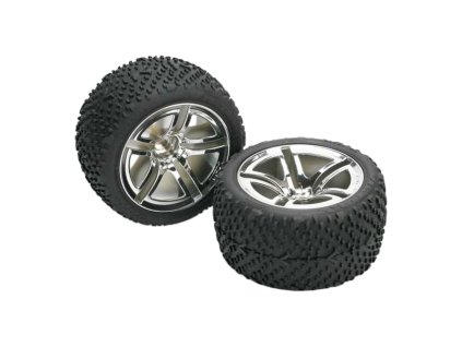 Traxxas kolo 2.8", Twin-Spoke stříbrný disk, pneu Victory (2) - TRA5573