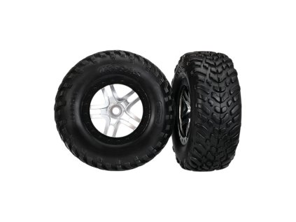 Traxxas kolo 2.2/3.0", disk SCT Split-Spoke stříbrný-černý, pneu SCT S1 (2) - TRA5975X