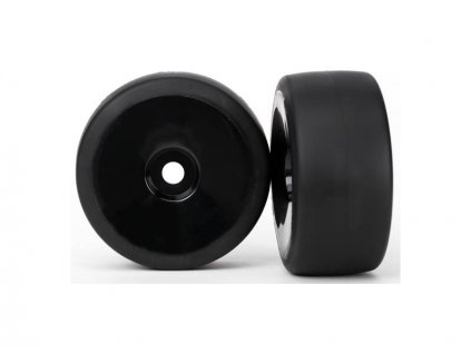 Traxxas kolo, disk černý, pneu slick (2) (přední) - TRA6475