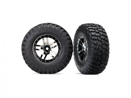 Traxxas kolo 2.2/3.0", disk SCT Split-Spoke chrom černý, pneu KM2 (2) - TRA6873T