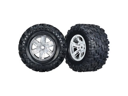 Traxxas kolo 4.3/5.7", disk saténový chrom, pneu Maxx AT (pár) - TRA7772R