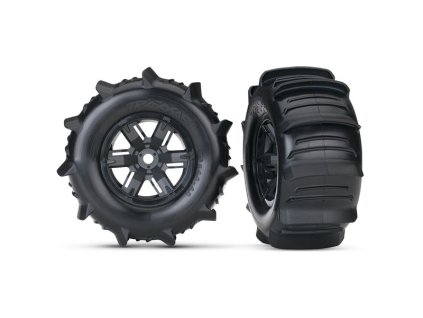 Traxxas kolo 4.3/5.7", disk černý,pneu Paddle (pár) - TRA7773