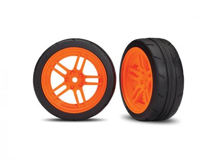 Traxxas kolo 1.9", disk split-spoke oranžový, pneu Response (2) (přední) - TRA8373A