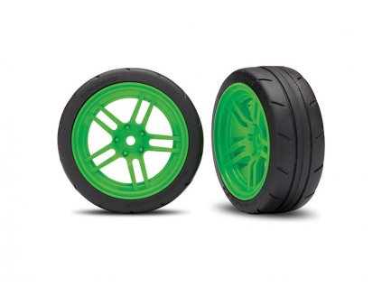 Traxxas kolo 1.9", disk split-spoke zelený, pneu Response (2) (přední) - TRA8373G