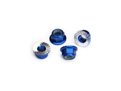 Traxxas matice M5 samojistná s límcem modrá (4) - TRA8447X