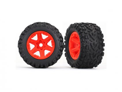 Traxxas kolo 3.8", disk oranžový, pneu Talon EXT (pár) - TRA8672A