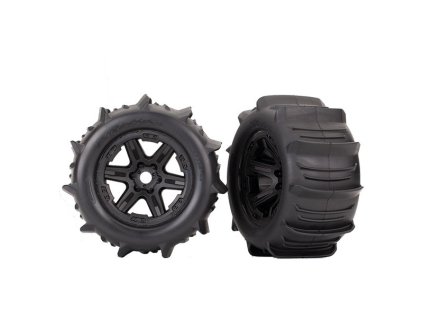 Traxxas kolo 3.8", disk černý, pneu Paddle (pár) - TRA8674