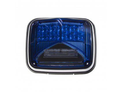Výstražné LED světlo obdélníkové s přísvitem, 12/24V, modré, R65 - kf026blu