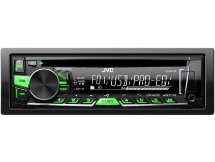 JVC autorádio s CD/MP3/USB/zeleně nebo červeně podsvícená tlačítka/odním.panel - KD-R469