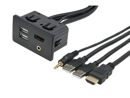 HDMI + 2x USB + JACK zasuvka s kabelem