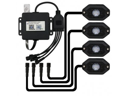 LED podsvětlení podvozku RGB 12-24V, Bluetooth, 12x3W - LEDrockRGB