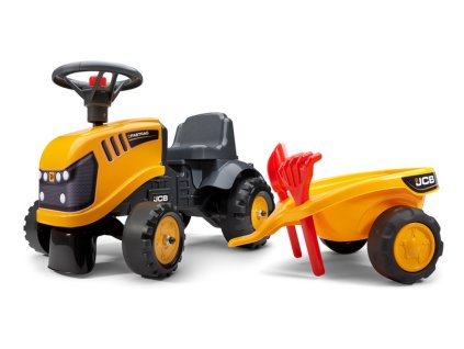 FALK - Dětské odrážedlo Baby JCB s vlečkou, lopatkou a hrabičkami - FA-215C