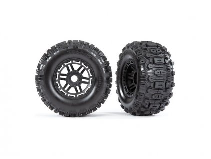 Traxxas kolo 2.8/3.6", disk černý, pneu Sledgehammer (2) - TRA8973