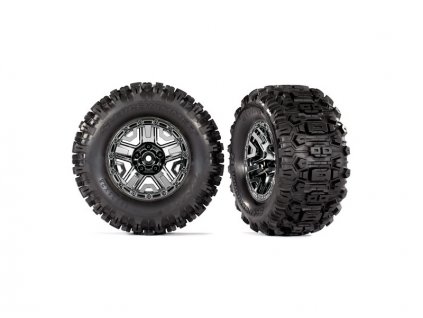 Traxxas kolo 2.8", disk černý chrom, pneu Sledgehammer (2) - TRA9072