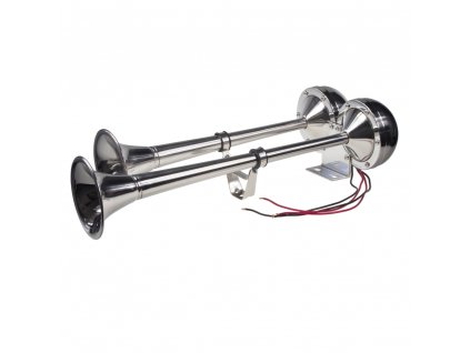 Dual-fanfára 465/410mm, nerezová, 12V, elektromagnetická - sn-404