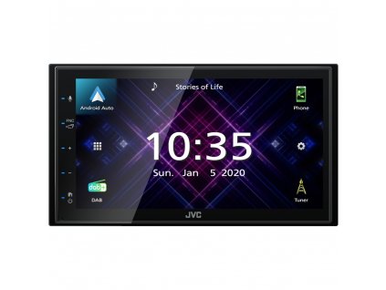 JVC 2DIN DAB+ / FM autorádio/6,8" displej/USB/AUX/Bluetooth/Apple CarPlay / Android Auto - KW-M565DBT