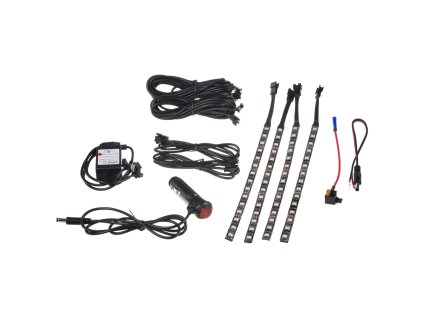 LED podsvětlení vnitřní/vnější RGB 12V, bluetooth, 4 pásky - 95RGB-SET05