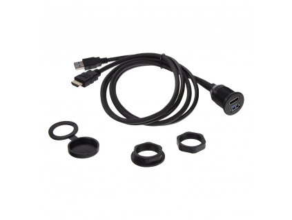 Prodlužovací kabel USB + HDMI s panelem na palubní desku - pc7-231