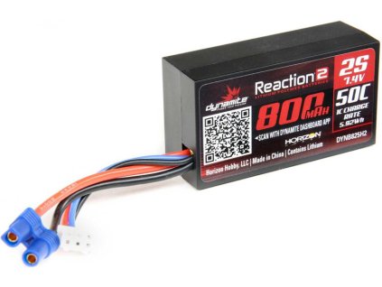 Dynamite LiPo Car 7.4V 800mAh 2S 50C HC EC2 - DYNB825H2