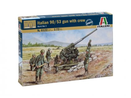 Italeri figurky - ITALIAN 90/53 GUN with CREW (1:72) - IT-6122