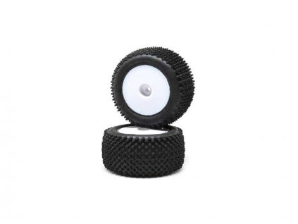 Losi kolo s pneu Pin, zadní, blý disk (2): Mini-T 2.0 - LOS41013