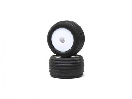 Losi kolo s pneu Direct, přední, bílý disk (2): Mini-T 2.0 - LOS41014