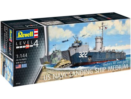 Revell US Navy Landing Ship Medium (Bofors 40 mm gun) (1:144) - RVL05169