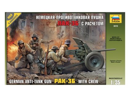 Zvezda figurky - PAK-36 s posádkou (1:35) - ZV-3610